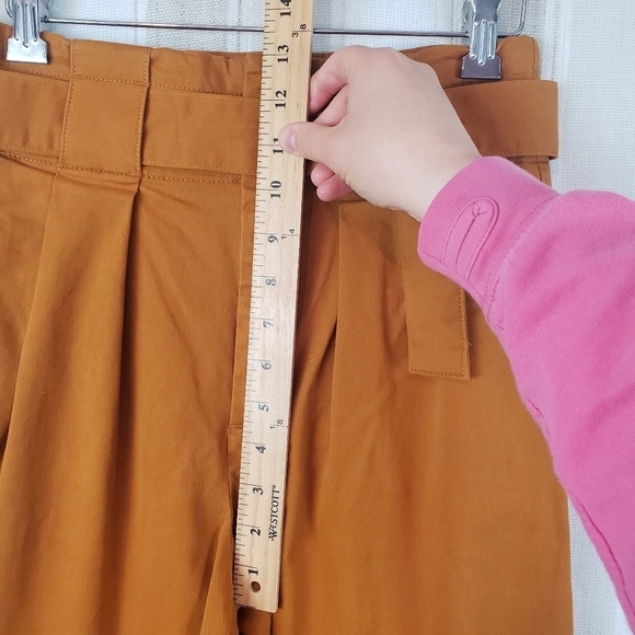 Banana Republic High Waisted‎ Pants Trousers Orange Size 4 Loose Fit Belted - Picture 5 of 11